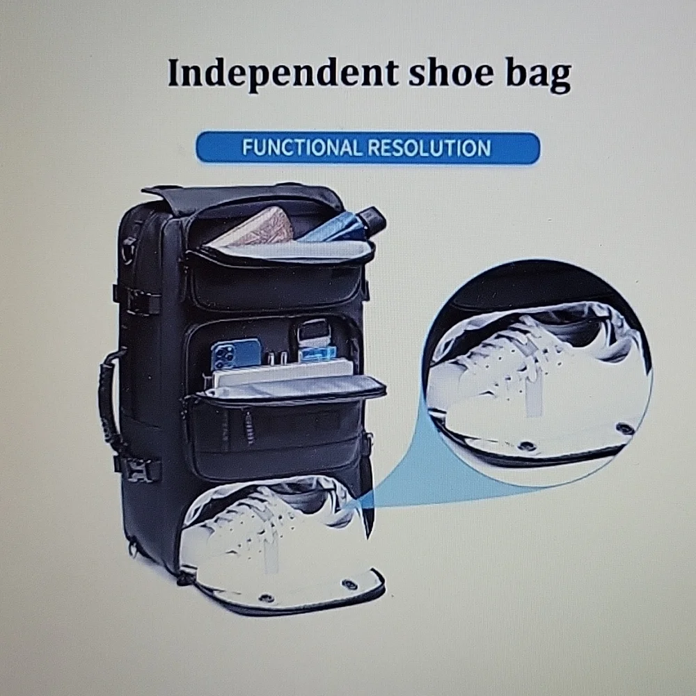 INFEYLAY Travel Laptop Backpack hidden USB charging port waterproof black NEW…